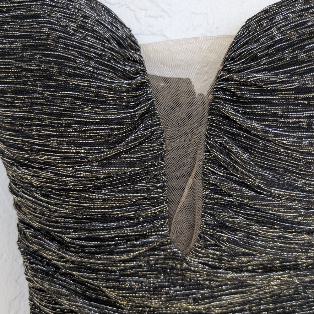 NWT JLUXLABEL Strapless Black and Gold Dress - Picture 5 of 7